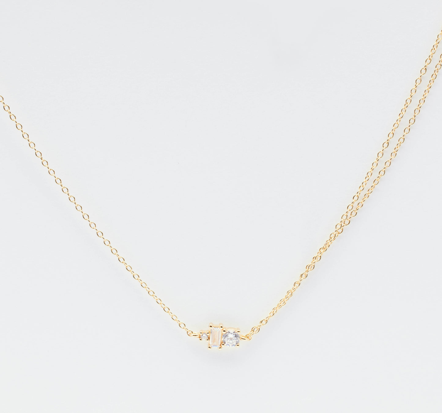 Josephine Double Gold Chain Necklace