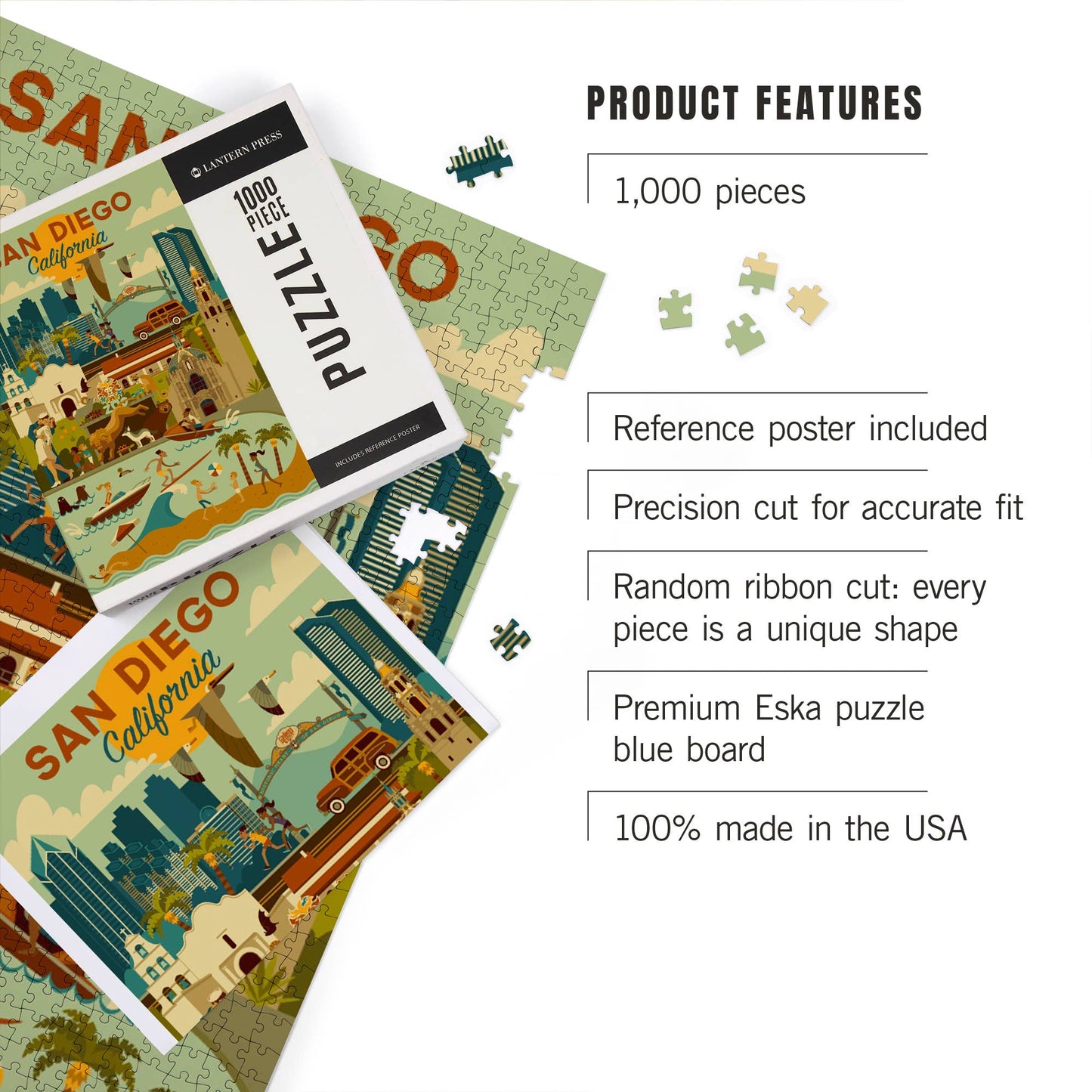 1000 PIECE PUZZLE San Diego, California, Geometric
