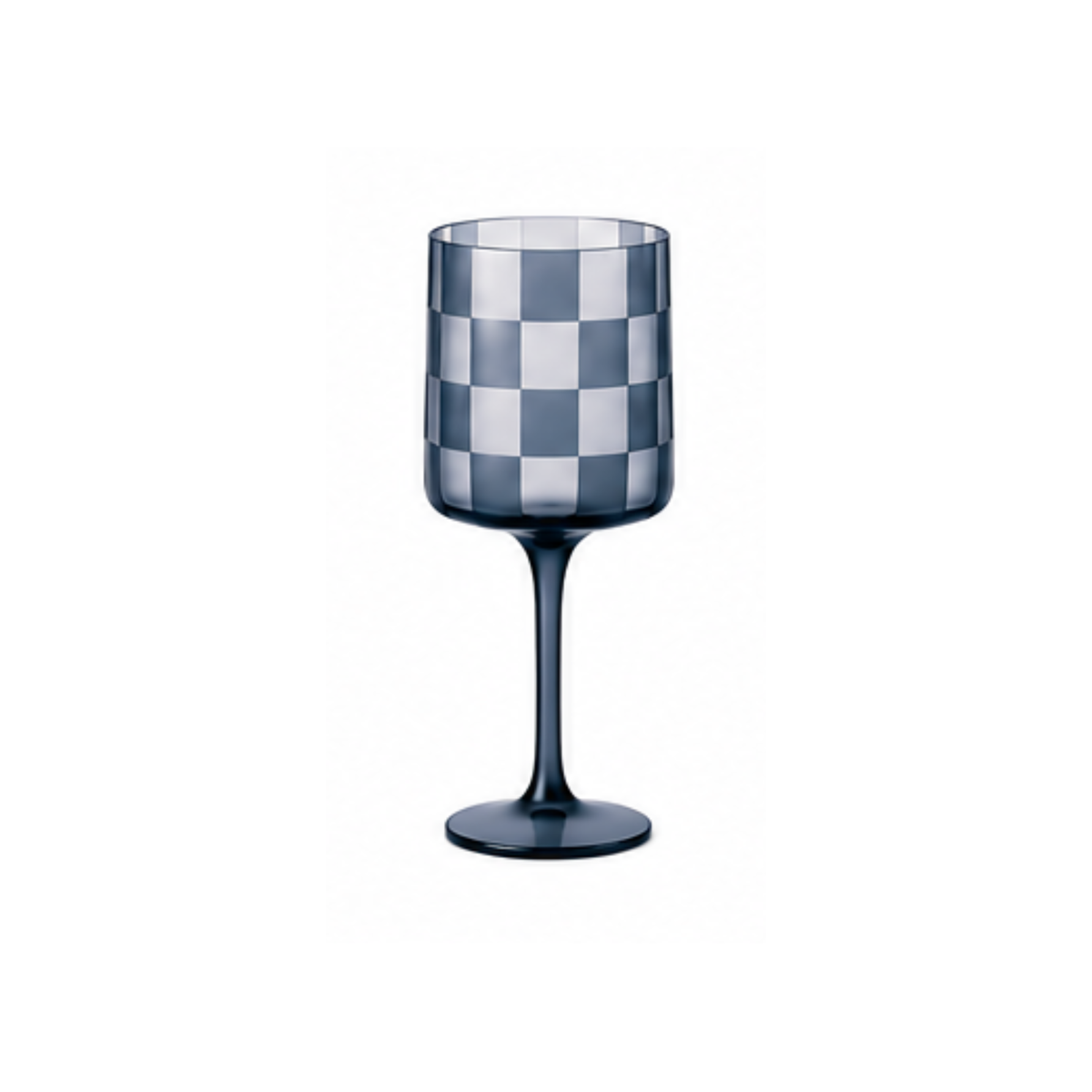 Checkered Wine Glass: Olive