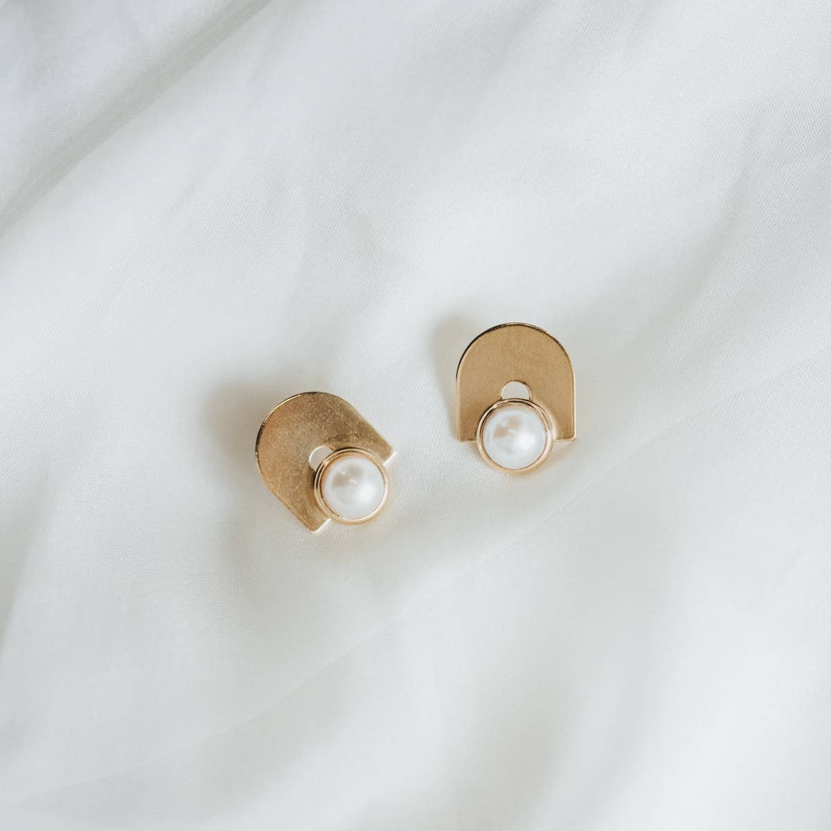 Bali Studs // Pearl: Brass