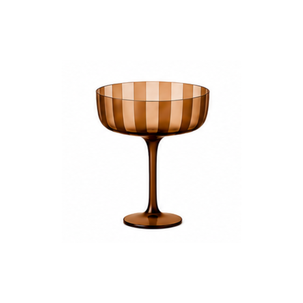 Stripe Coupe Glass: Dusty Blue