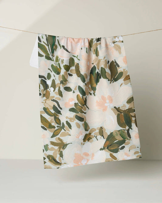 Painted Blossoms Tea Towel