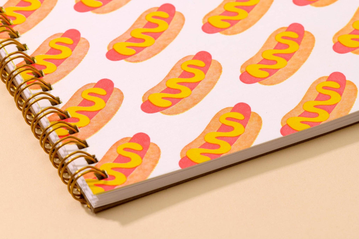 Letterpress A5 Spiral Notebook | Hot Dogs