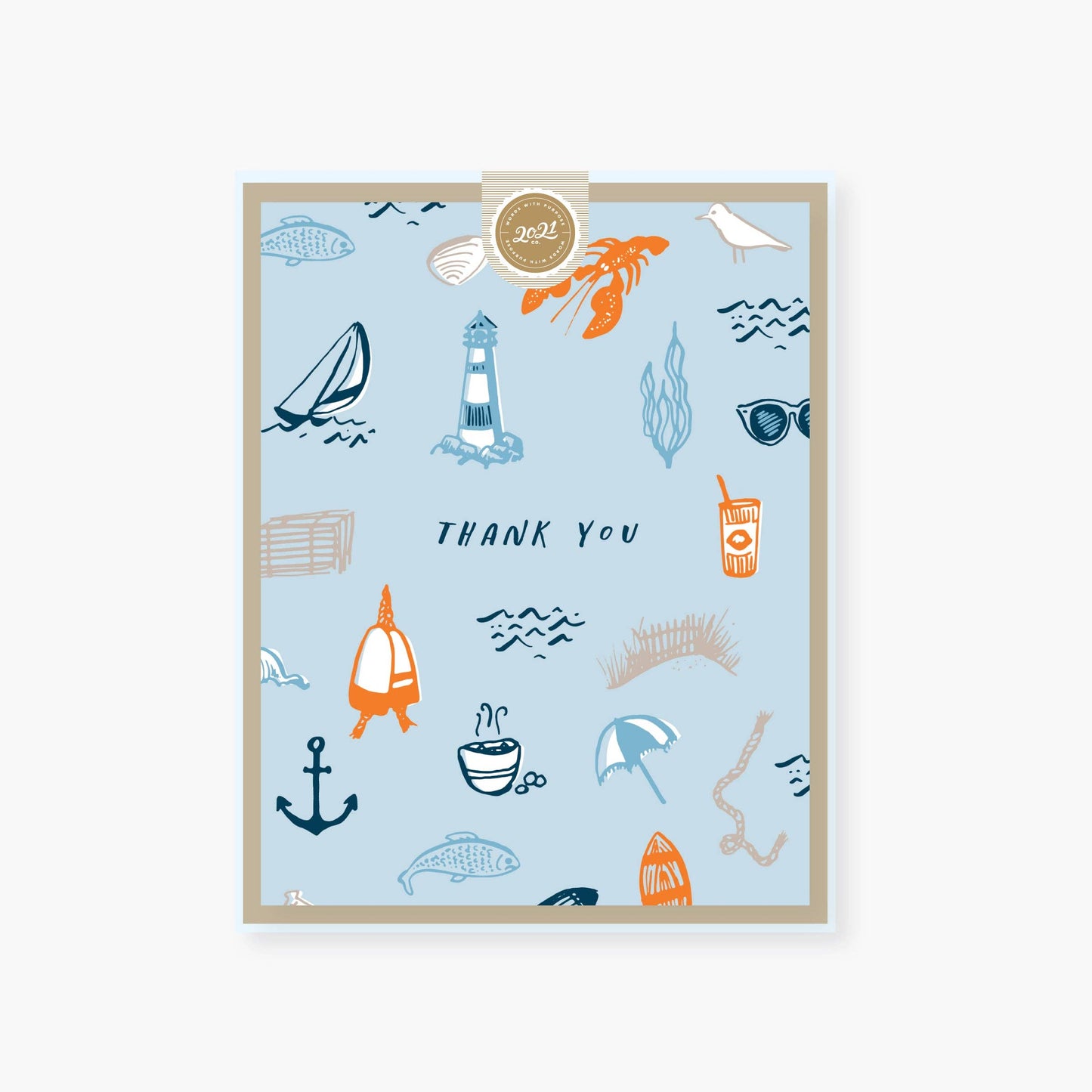 New England icons thank you card: Single card