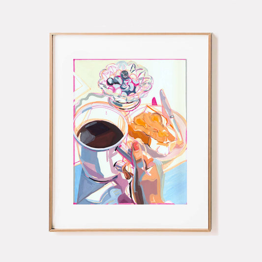 "Peanut Butter & Honey" Coffee and Fruit Signed Giclee Print: 11x14"