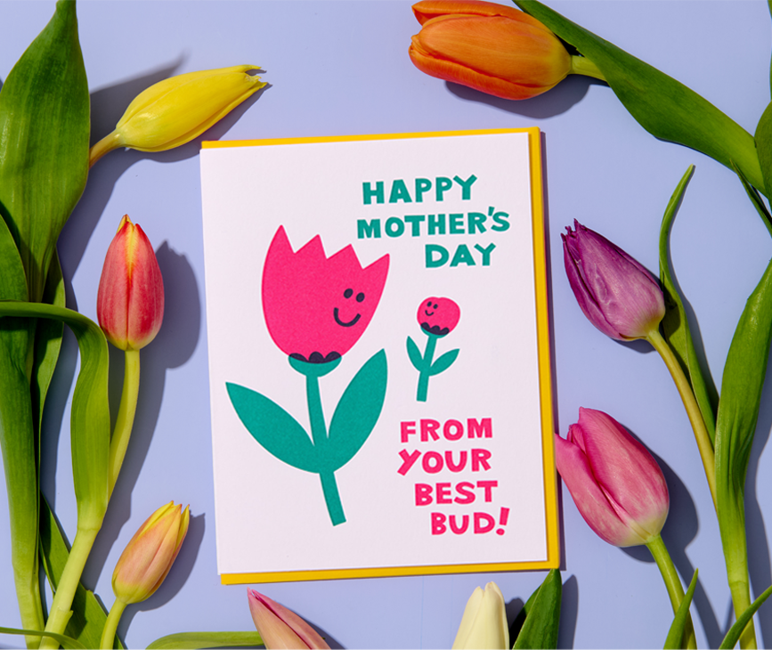Letterpress Mother's Day Card | Mom's Best Bud