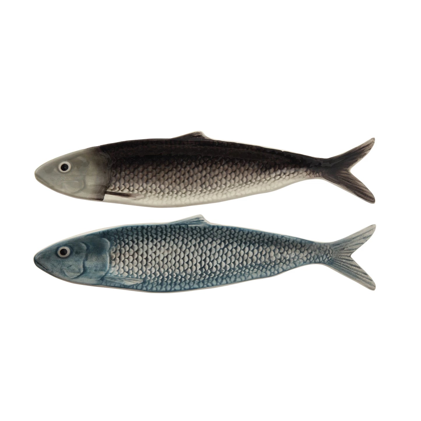 Hand-Painted Sardine Plate | Grey