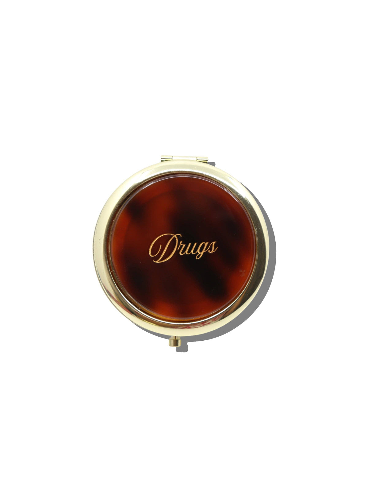 Hand-painted Drugs Handbag Hero Pill Compact: Tortoise