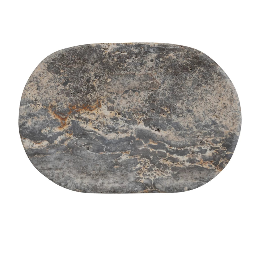 Oval Travertine Dish