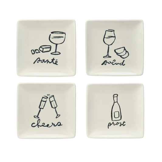 Stoneware Dish With Wine Art | Salud
