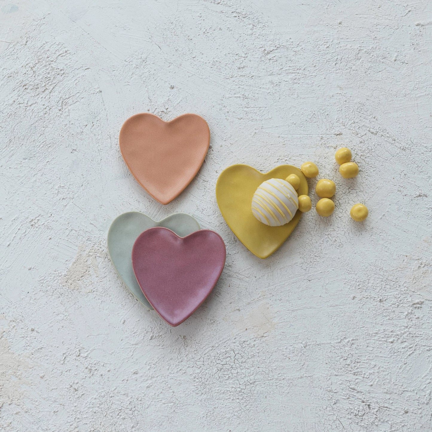 Stoneware Heart Shaped Dish | Mustard