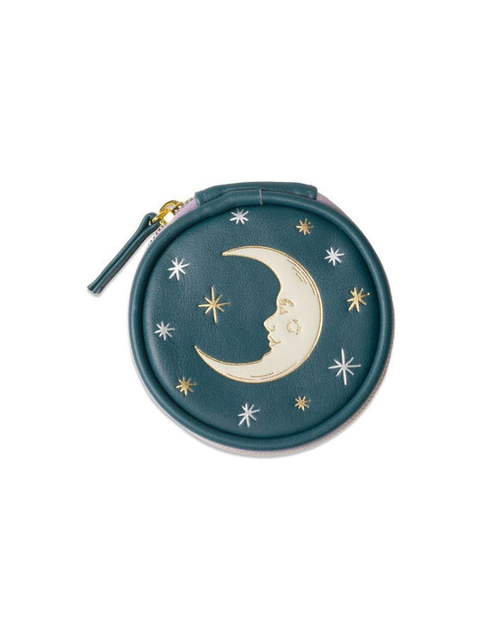 Vegan Leather Pill Case | Teal Moon
