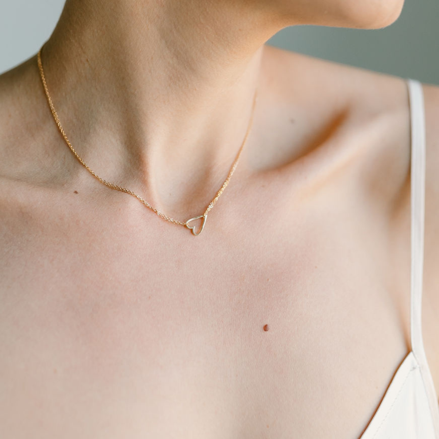 Tiny Heart Necklace | Double-Chain | Non-Toxic | Durable: Gold