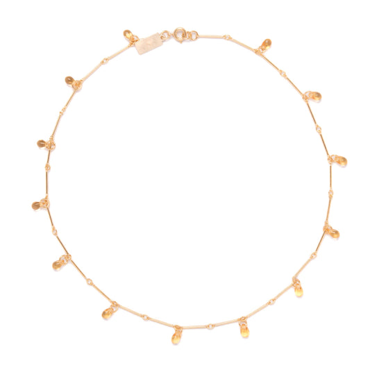 Teardrop Fringe Necklace | Topaz Glass