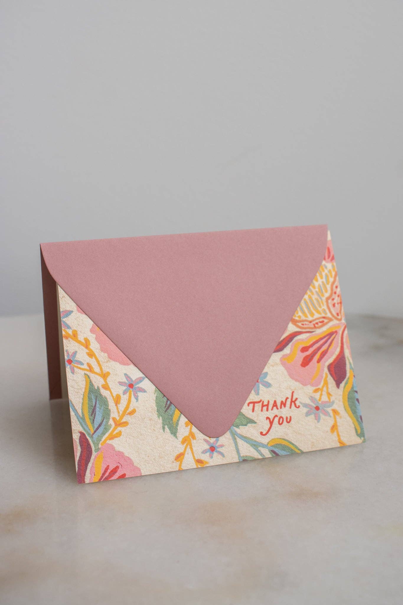 Peony Pattern Thank You Card
