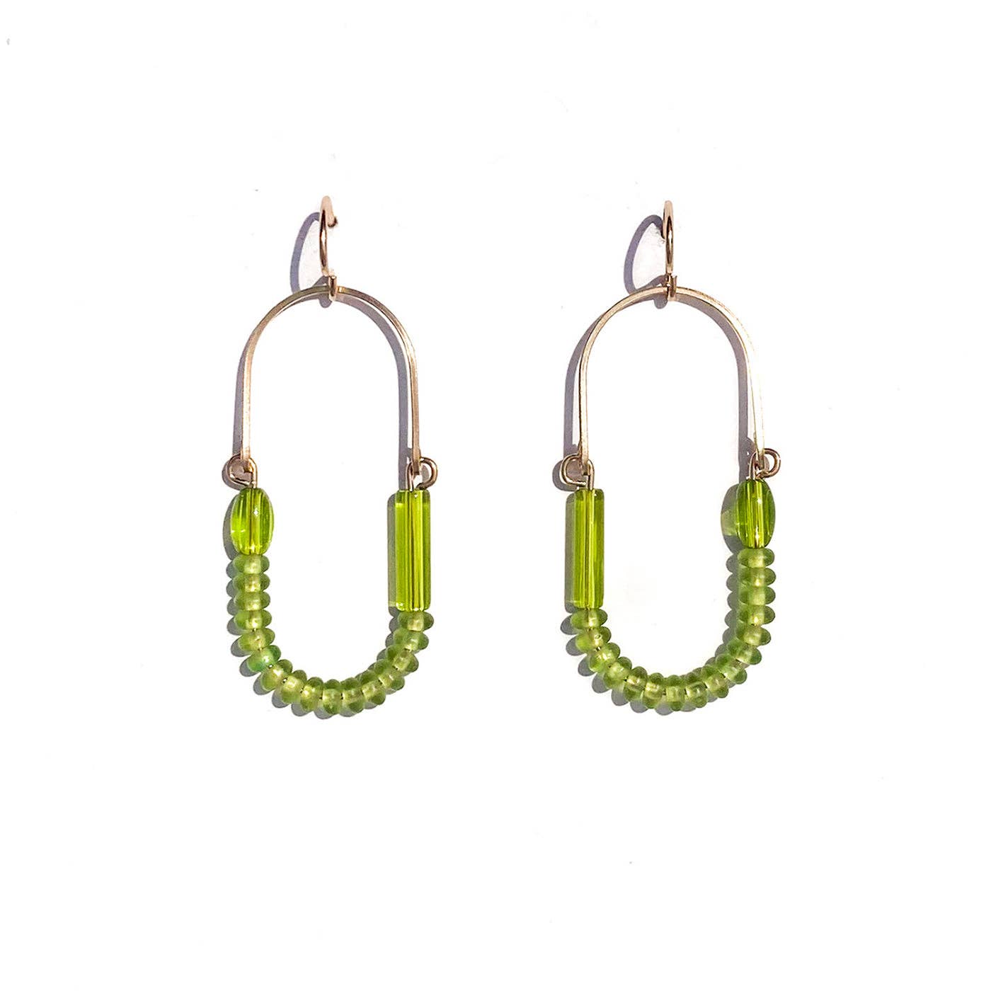 Balance Earrings- Olive + Chartreuse