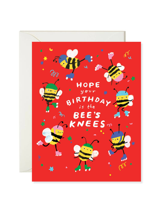 Bee’s Knees Birthday Card – Funny Bee Pun Birthday Card
