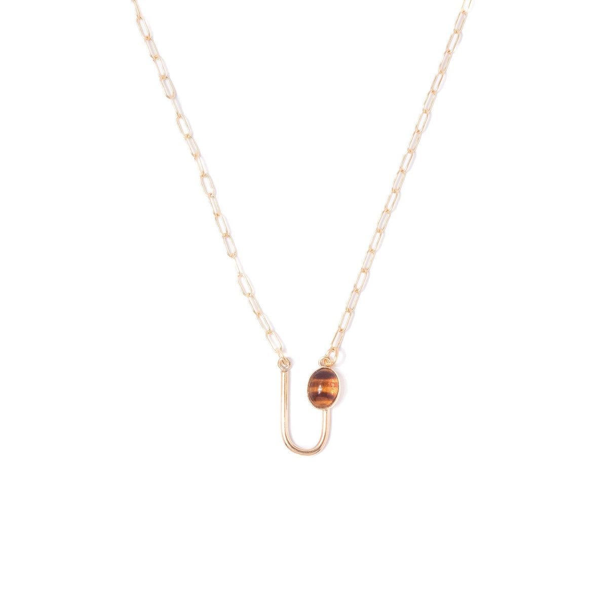 Tortoise Asymmetrical Arch Necklace: 17"
