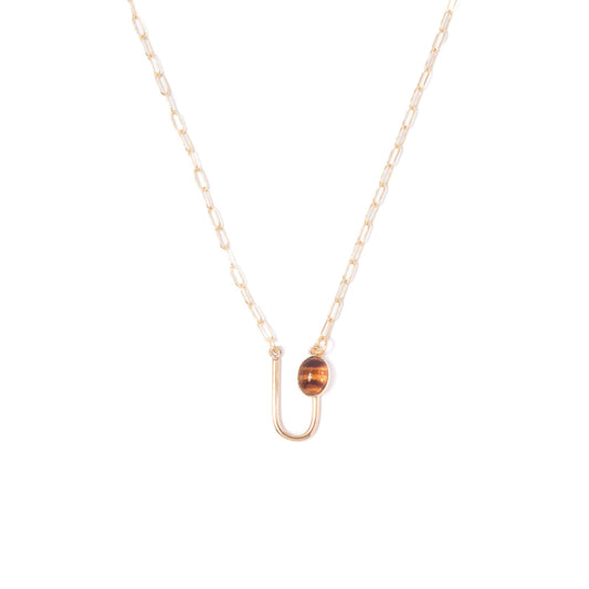 Tortoise Asymmetrical Arch Necklace: 17"
