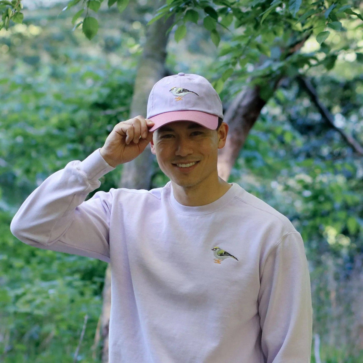 Golden-crowned Kinglet Dad Hat: Orchid