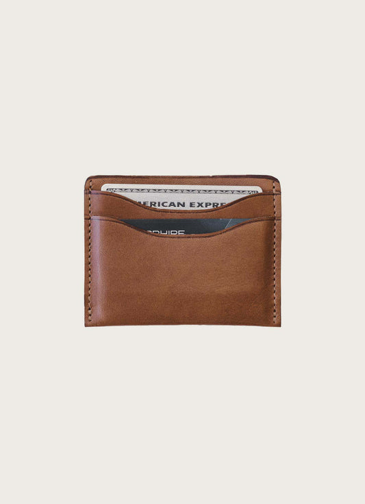 Leather Card Holder: Tan