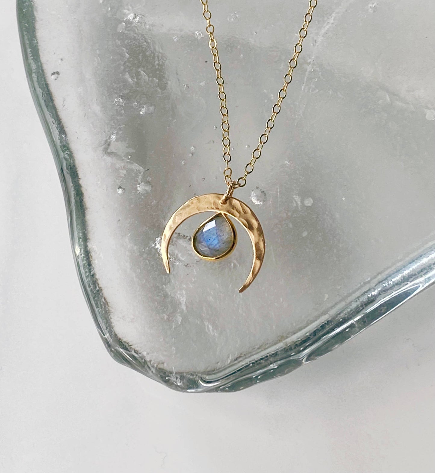 Labradorite crescent necklace