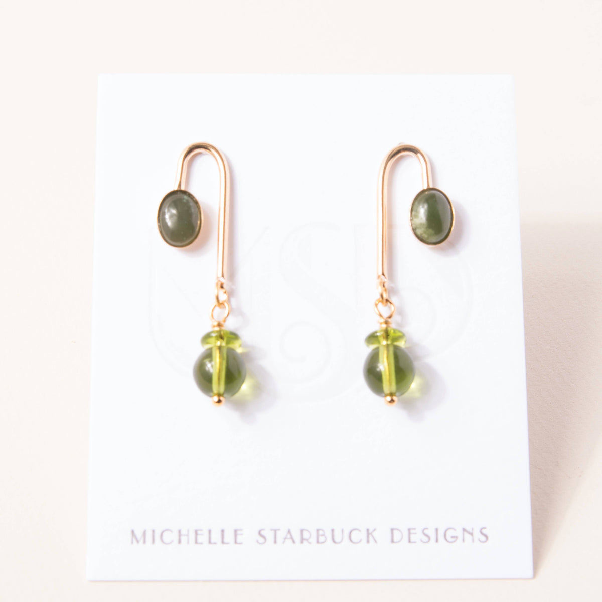 Jade Asymmetrical Arch Earrings