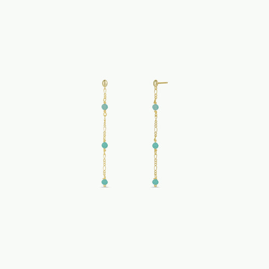 Gemstone Chain Drop Earrings | Amazonite