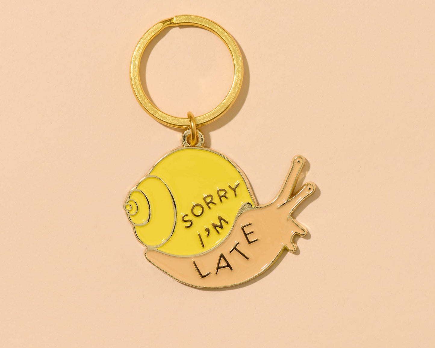 Sorry I'm Late Enamel Snail Keychain