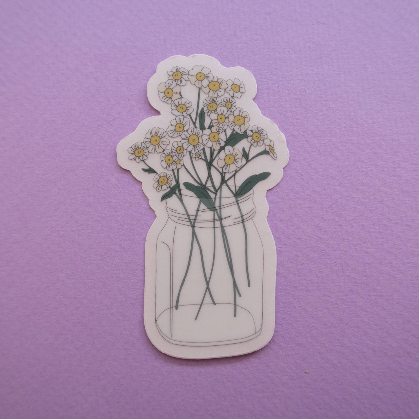Daisy Mason Jar Sticker