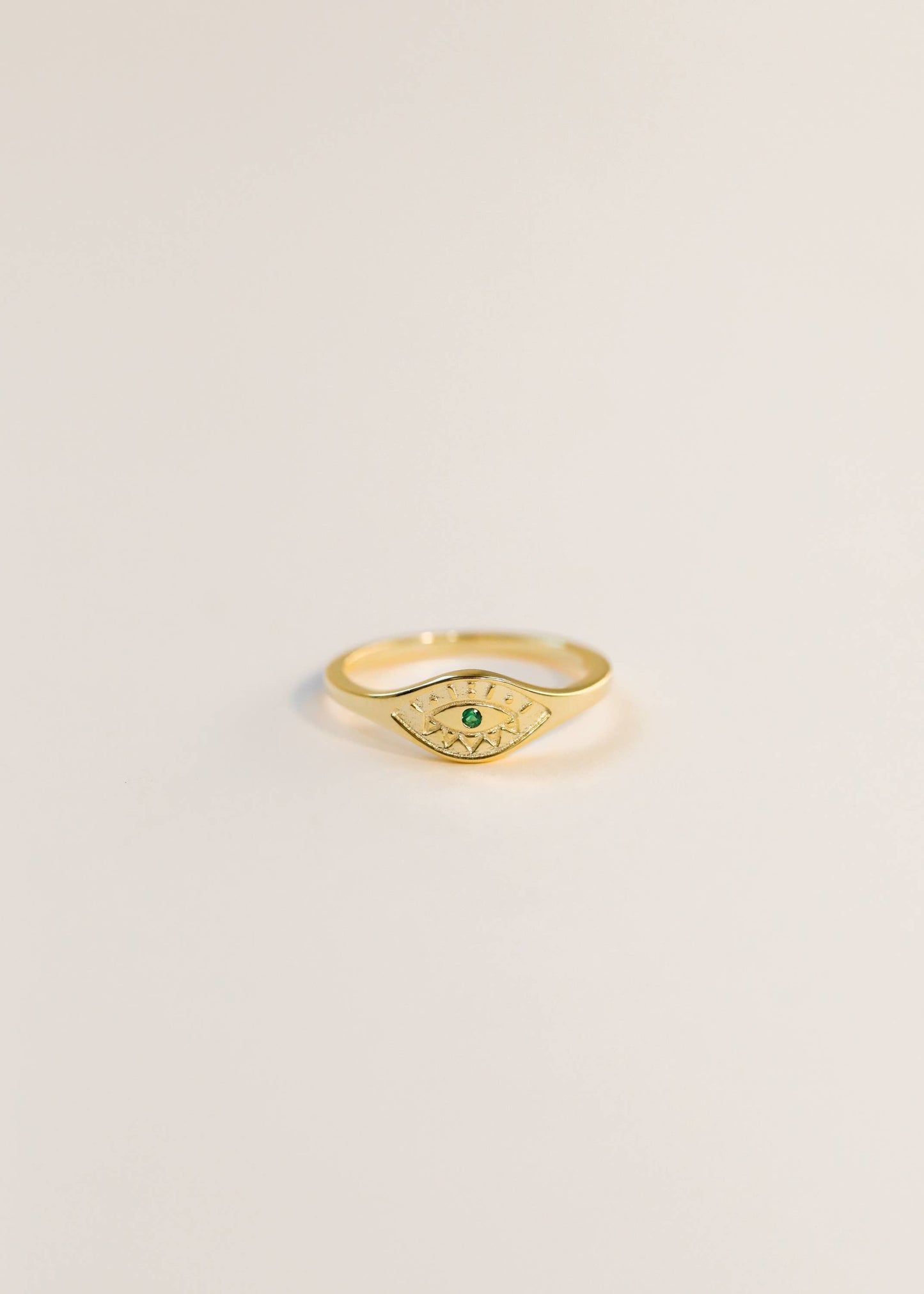 Emerald Evil Eye Ring | Gold | 6