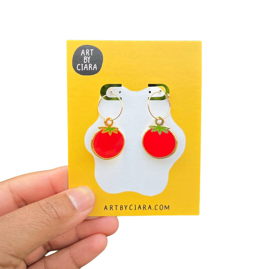 Gold Filled Tomato Hoop Earrings