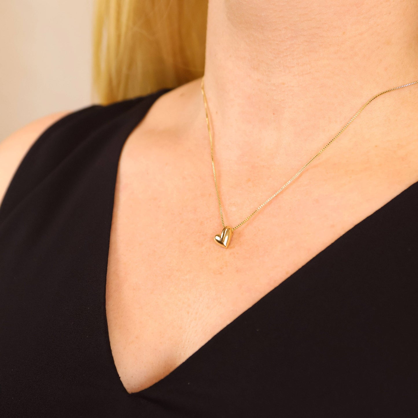 18k Gold Filled Uneven Heart Necklace