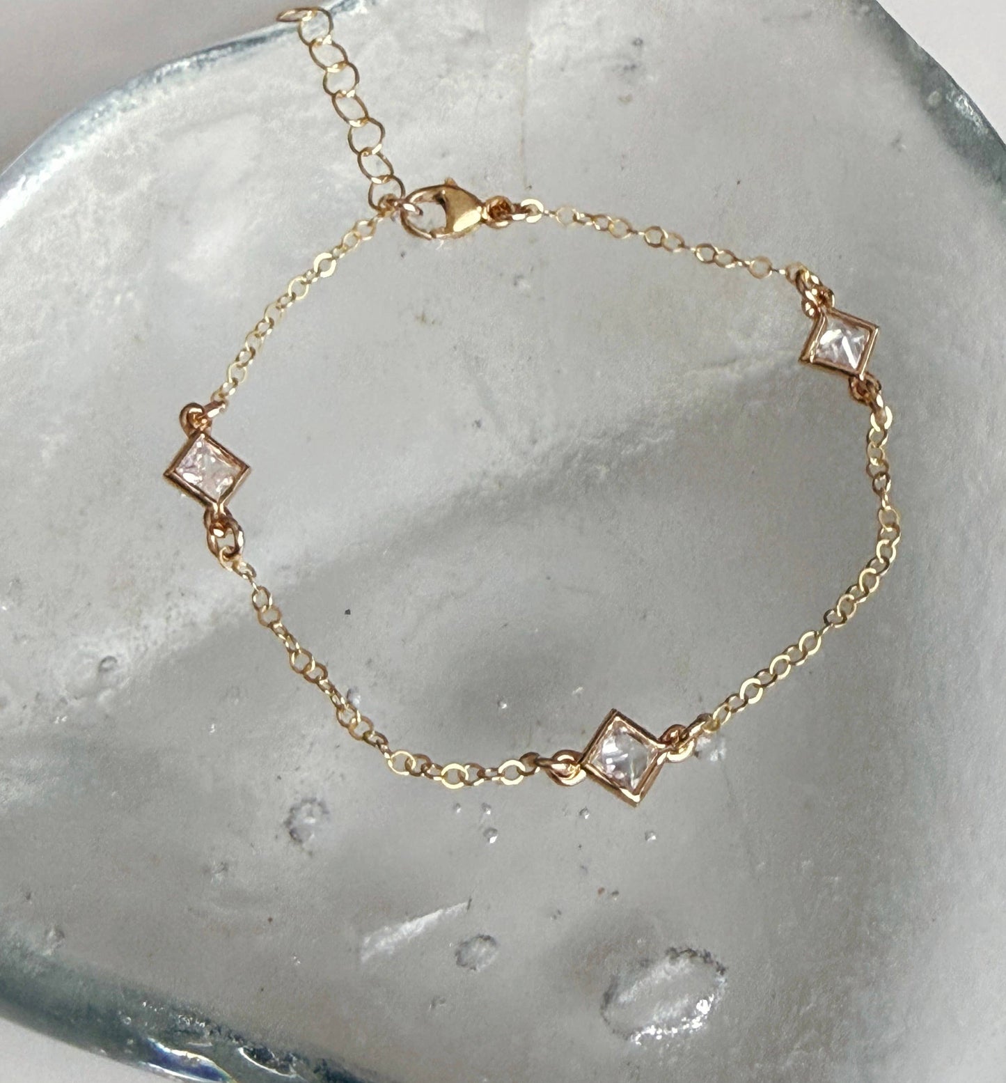 Triple diamond crystal bracelet 