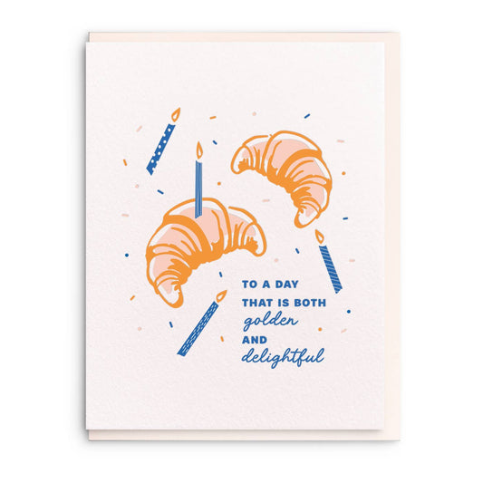 Birthday Croissant, Letterpress Birthday Greeting Card