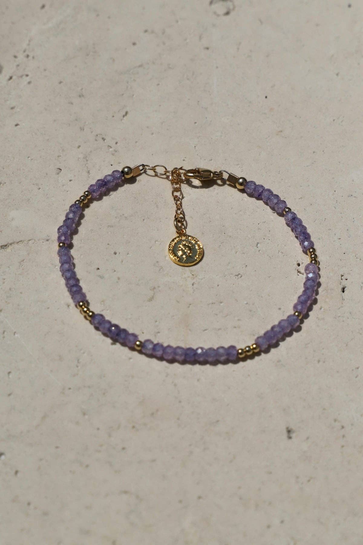 LAVENDER AMETHYST QUARTZ BEADED BRACELET