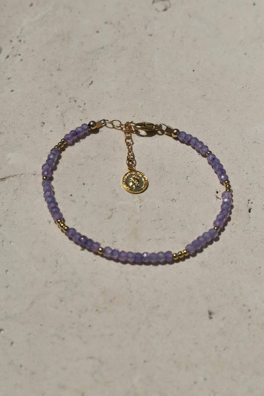 LAVENDER AMETHYST QUARTZ BEADED BRACELET