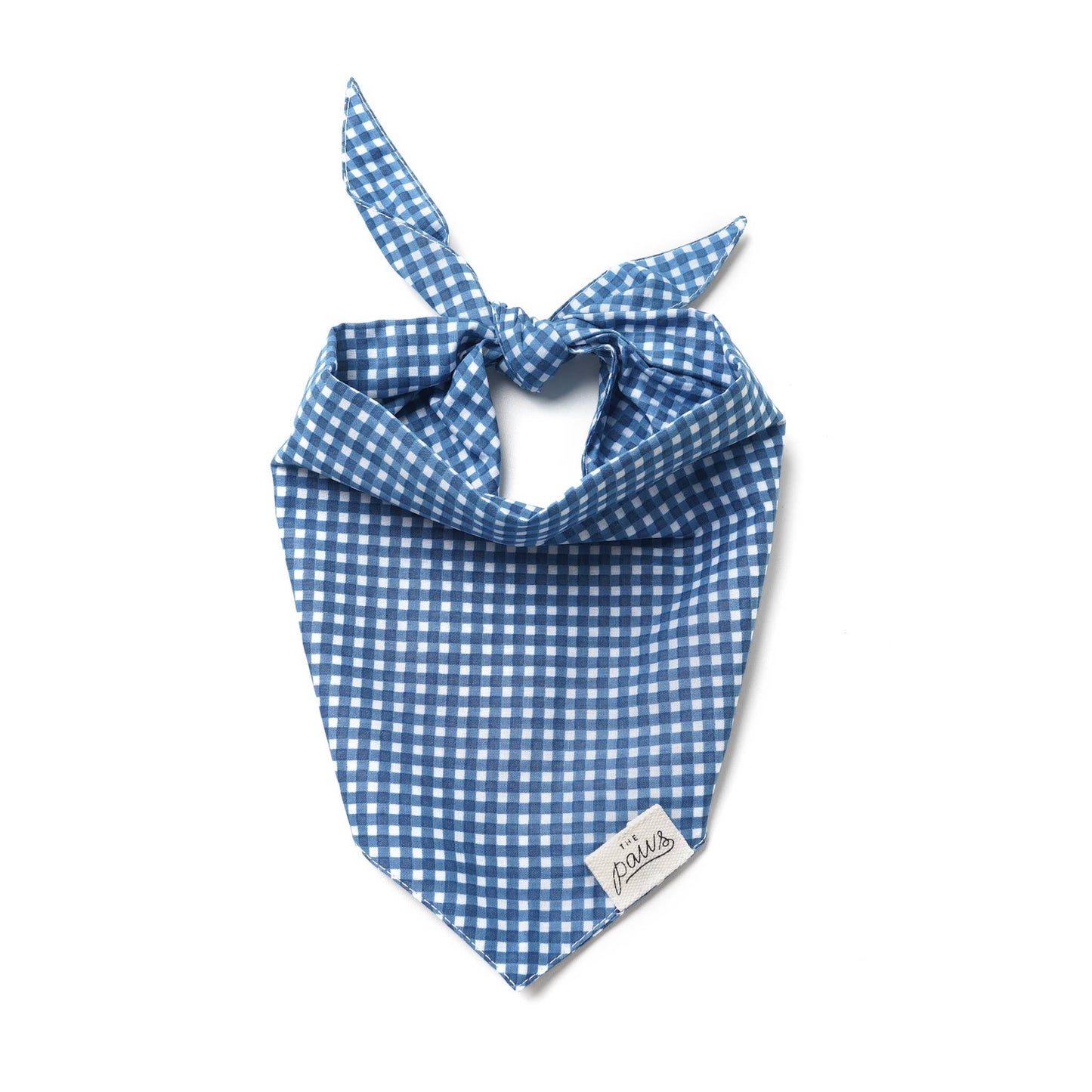 Blue Gingham Dog Bandana: L