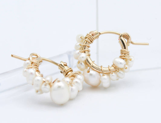 Fresh Water Pearl Huggies: .5"