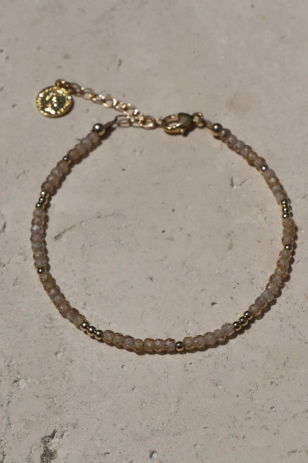 SUNSTONE CZ BEADED BRACELET