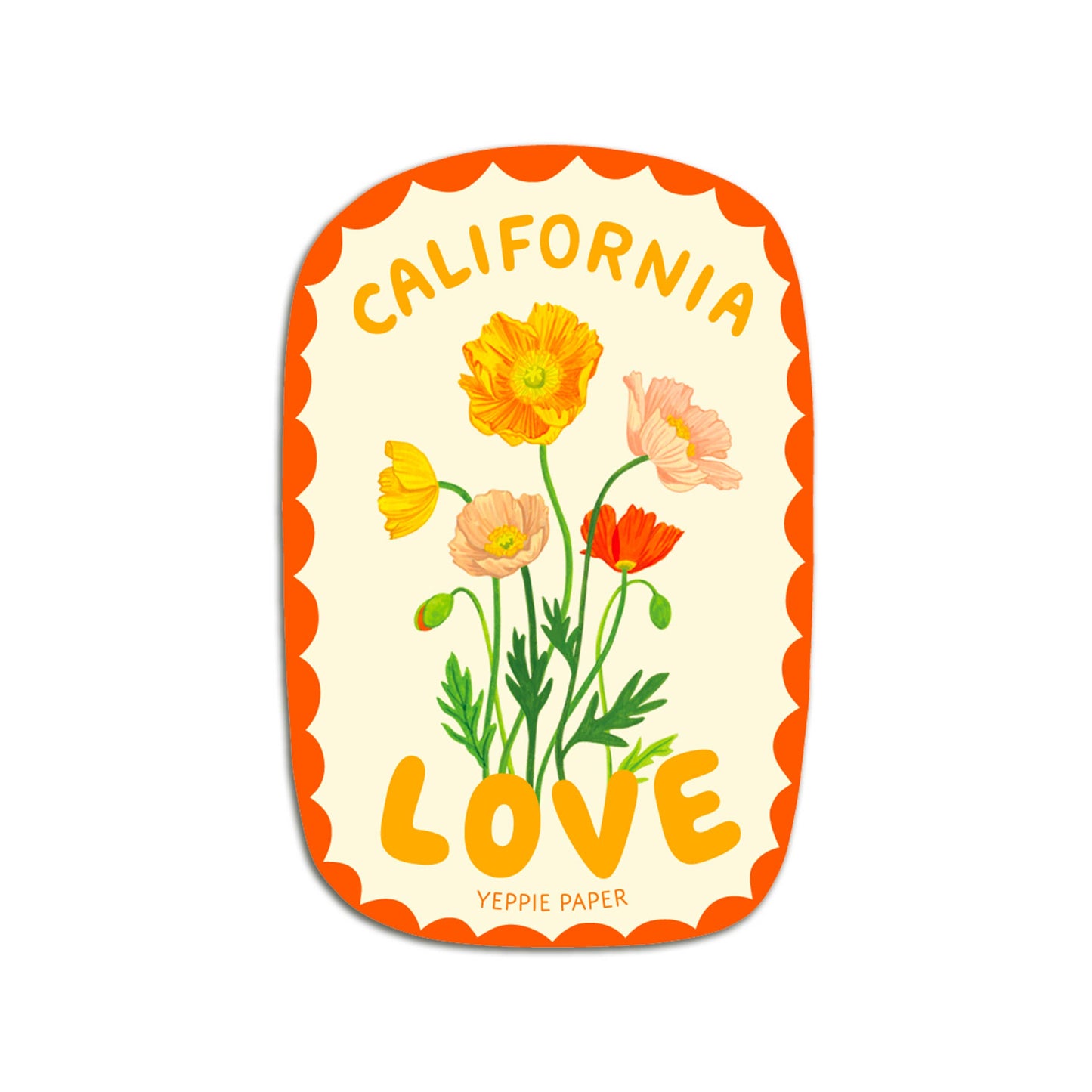 California Love Poppies Wildflower - Die Cut Sticker