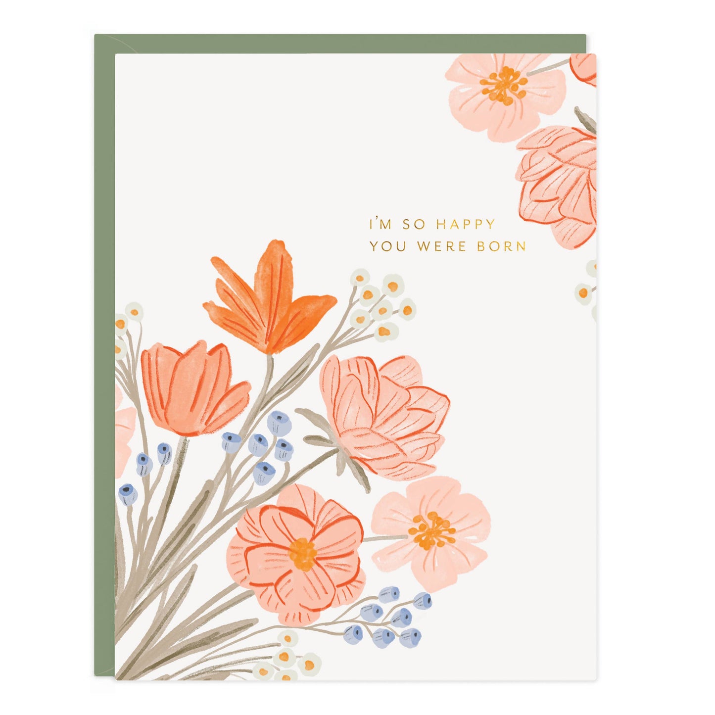 Born Flowers Birthday Card
