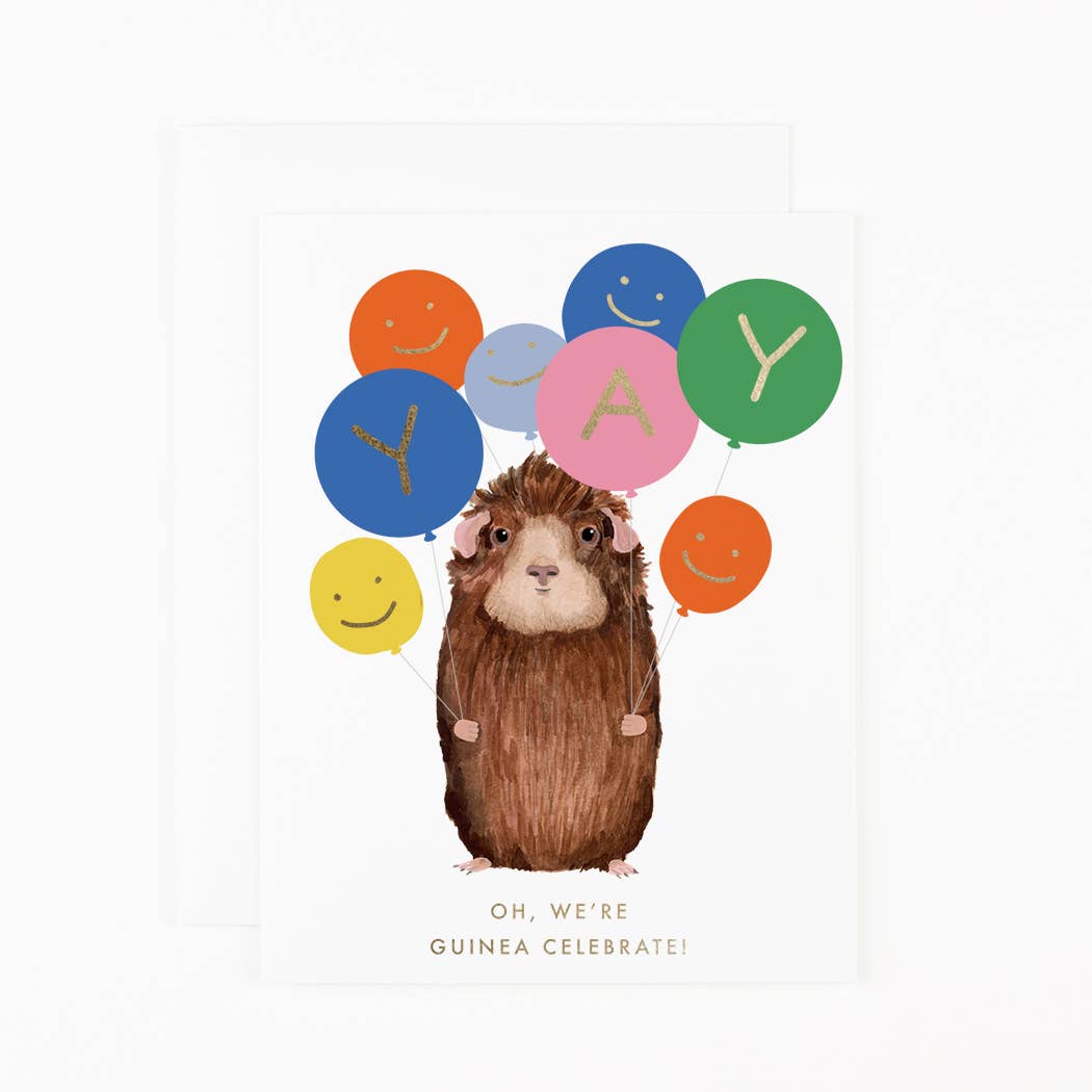 Oh, We're Guinea Celebrate Gold Foil Birthday Card