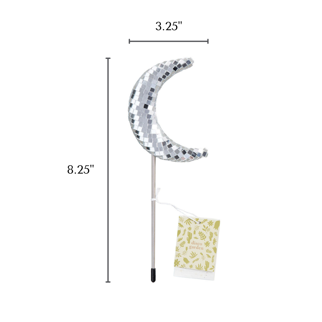 Mirror Disco Ball Decorative Plant Stakes | Disco Moon