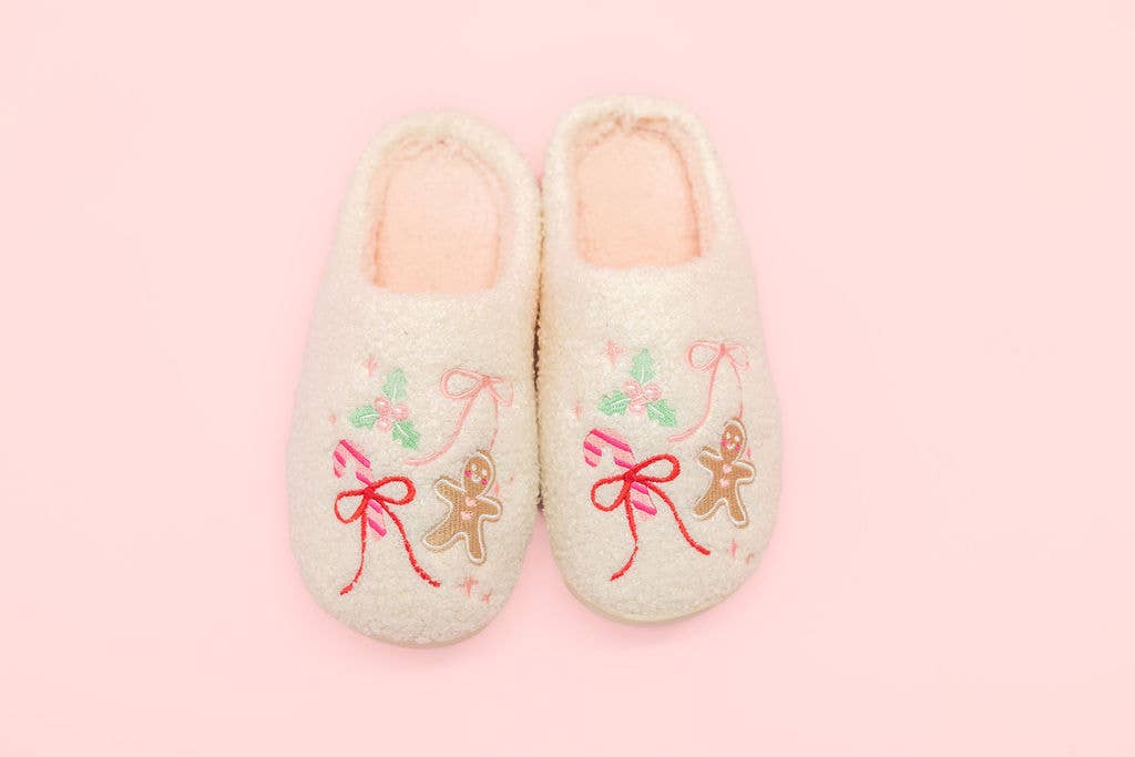Gingerbread Bows - Christmas Sweets Slippers - Large