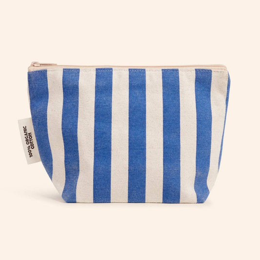Organic Cotton Zipper Bags: Blue