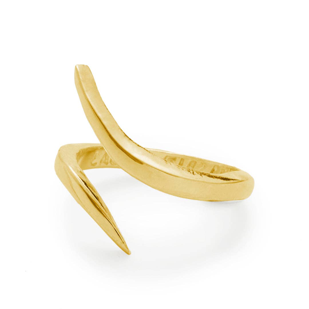 Allison Adjustable 14 Karat Gold Band Ring: Gold / 7