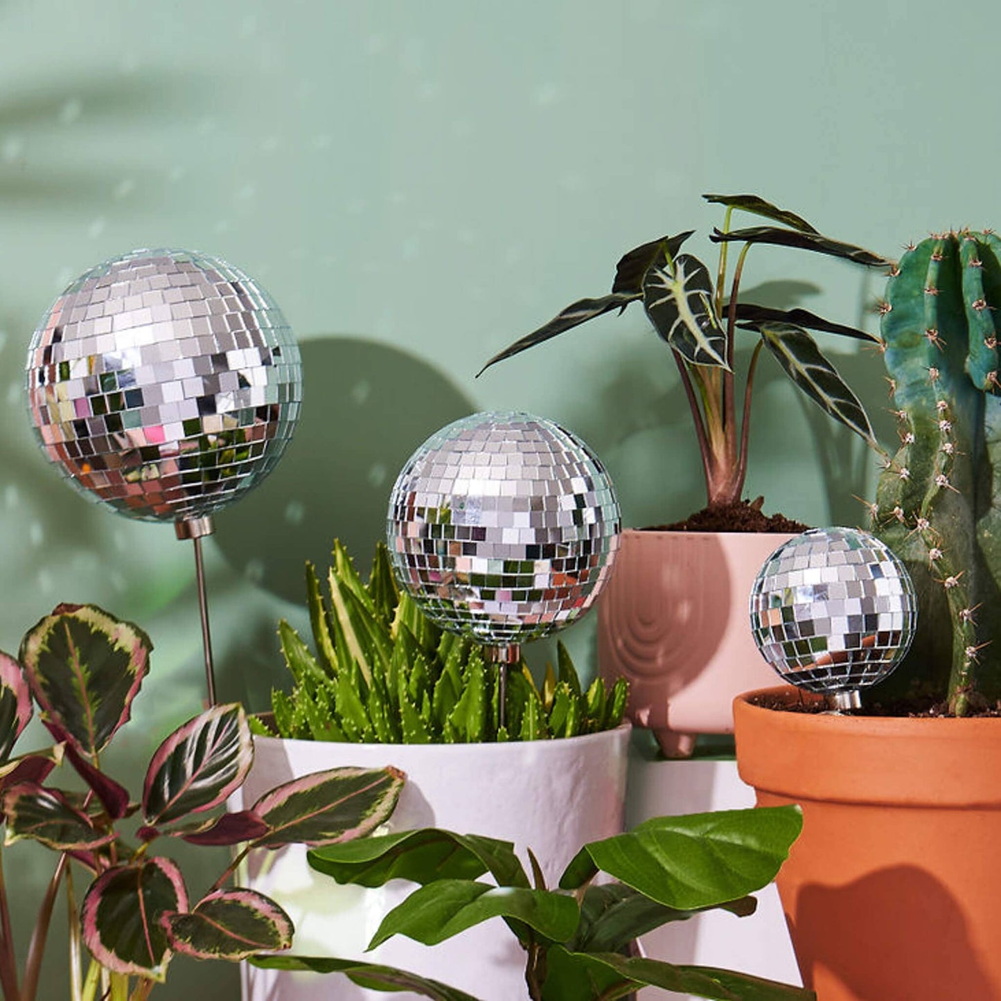 Mirror Disco Ball Decorative Plant Stakes | Disco Queen
