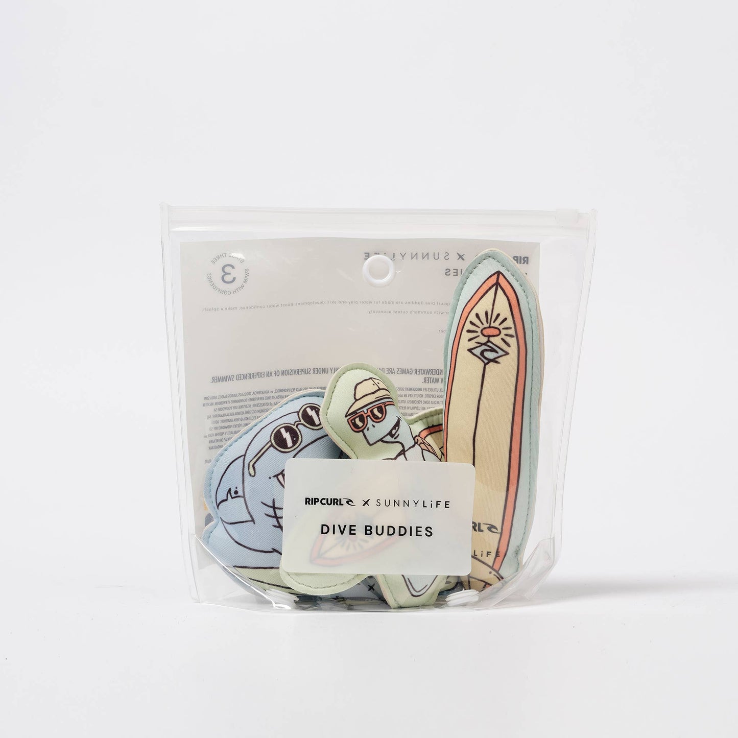 Dive Buddies Shred Turtle Aqua Set of 3