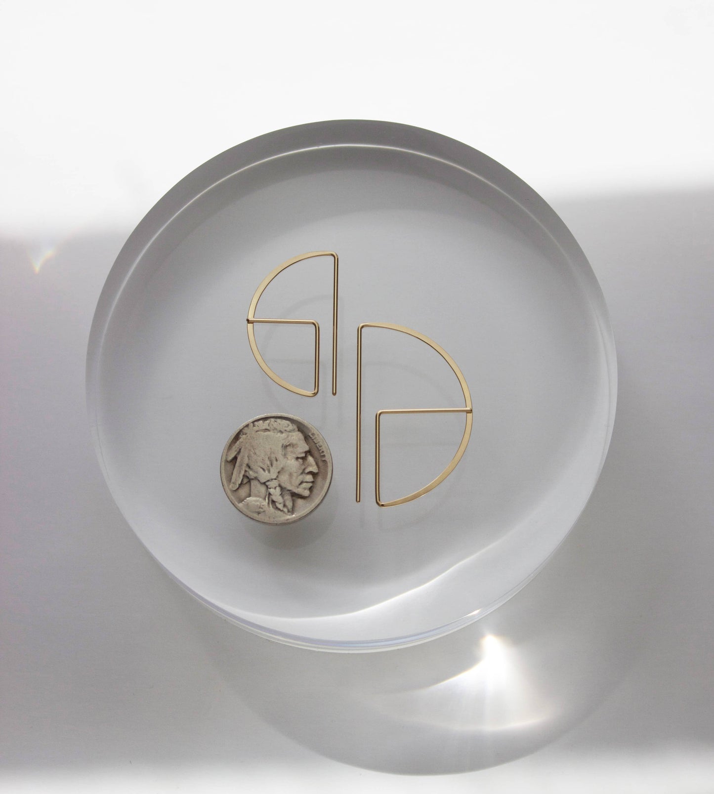 Large Round Profile Earrings, Lightweight Statement Earrings: 14K Gold Fill